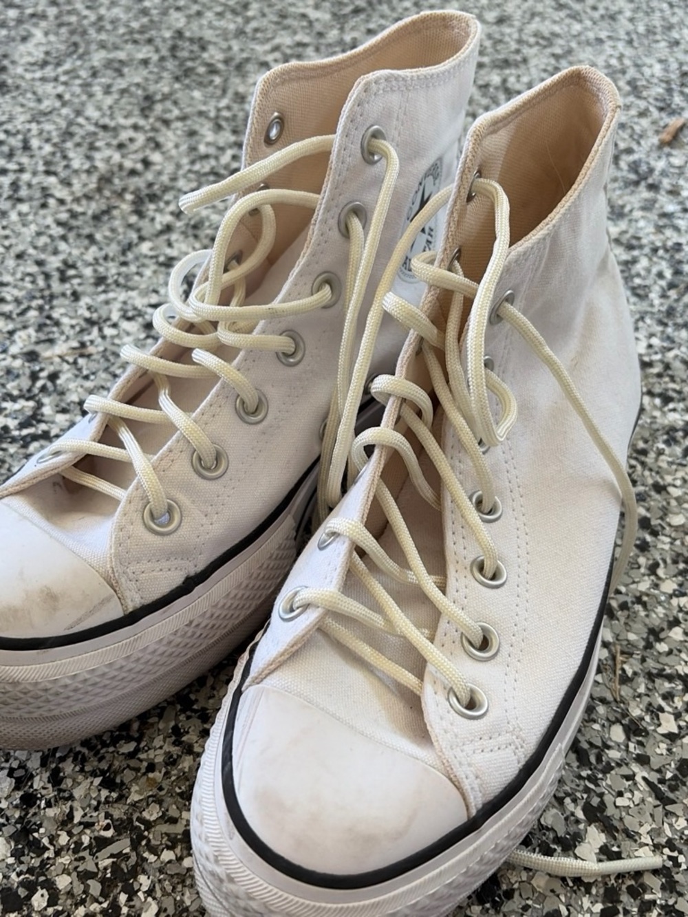 Converse Women's High-Top Canvas Sneakers in Off-White